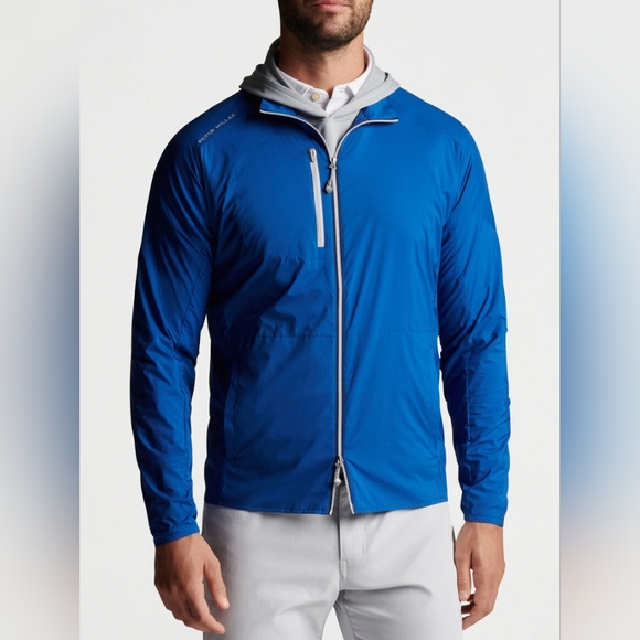 Peter Millar Sport Hyperlight Gust Windbreaker Jacket Golf  Nylon Blue Size XL - Picture 1 of 16